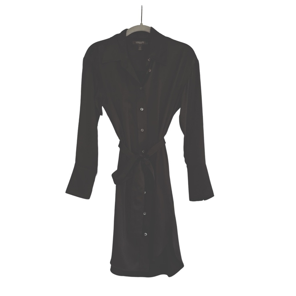 NWOT 100% Silk BANANA REPUBLIC Black Shirt Dress Size XS